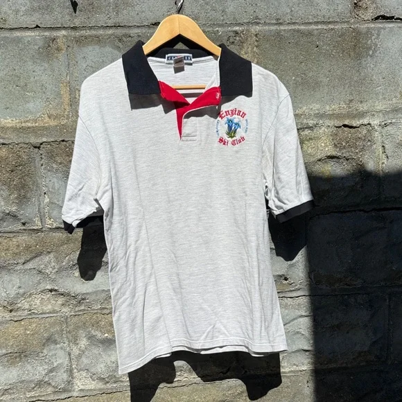 Vintage Enzian ski club polo shirt L 90s skiing New York Jersey - Picture 2 of 4